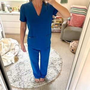 Figs Royal Blue Scrub top size XS